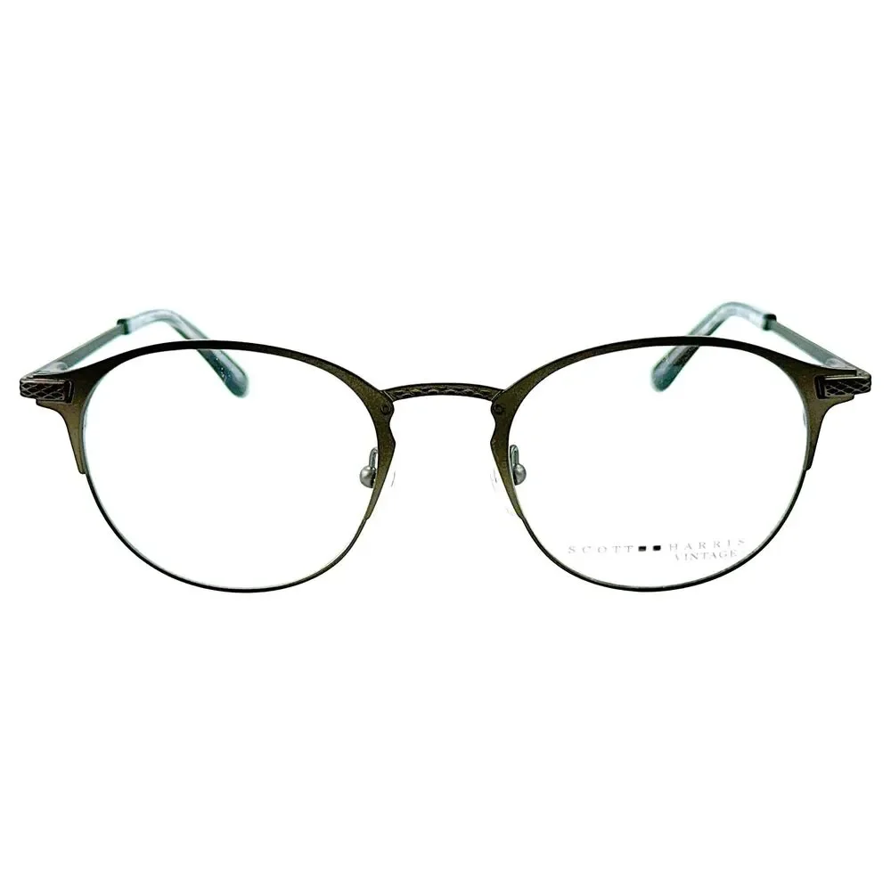 Scott Harris Vintage V48 Unisex Metal Eyeglass Frame C2 Satin Gunmetal 48-19